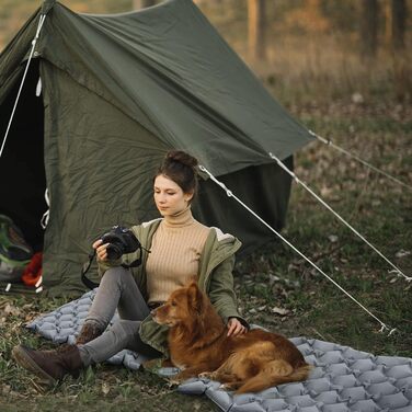 Ультралегкий килимок для сну для кемпінгу - Легкий килимок для сну для походів - Надувний та компактний повітряний матрац
