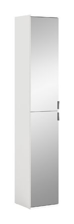 Дзеркальна шафа Project X 30x193x34 см, дзеркальна фасадна частина, білий корпус - висока шафа з дзеркалом - багатофункціональна та безкінечно розширювана, ширина 30 см, дзеркальне скло/білий