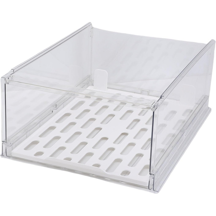 Прозора, штабелювана шафа-коробка для зберігання, полиця з ПЕТ, органайзер, шухляда, гардеробна, буфет, контейнер для спальні, кухні, 41,9 x 30,5 x 16,5 см