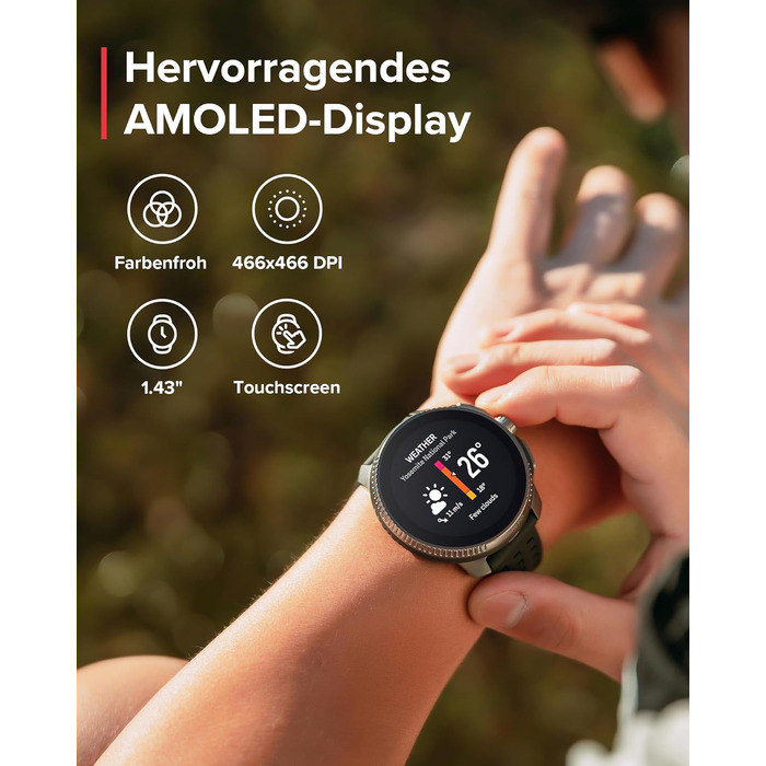 Спортивний годинник SUUNTO Race - смарт-годинник для активного відпочинку на природі, яскравий AMOLED-дисплей 1,43 дюйма із сапфіровим склом, зручне керування заводною головкою та кнопками, точний двочастотний GPS, тривалий час роботи від батареї, водонеп