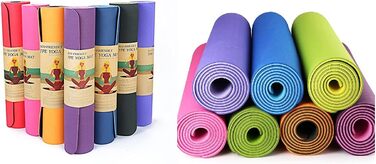 Тренажер Fidusport TPE Yoga Mat - Нековзний плечовий ремінь для фітнесу, пілатесу та гімнастики - Килимок для вправ з плечовим ременем і легкою конструкцією (світло-кораловий)