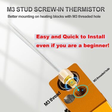 5Aplusreprap Ender 3 Hotend Upgrade - M3 Bolt Thermistor, Quick Replace, Compatible for Creality Ender 3 V2/Pro Hotend Replacement
