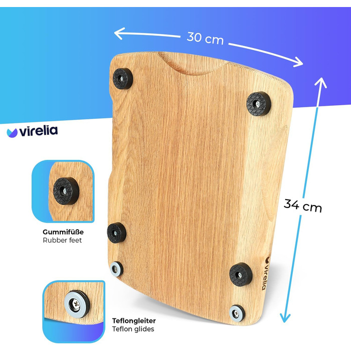 Розсувна дошка Virelia для Thermomix TM6 TM5 з деревини дуба FSC - Ковзаюча рухома дошка без зусиль - Thermomix Аксесуари для Thermomix TM6 TM5