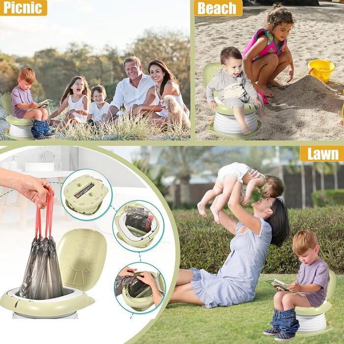 Горщик Складаний дитячий унітаз, Дитяче сидіння для унітазу, Складний унітаз Дитячі сидіння для привчання до горщика Відкритий пор