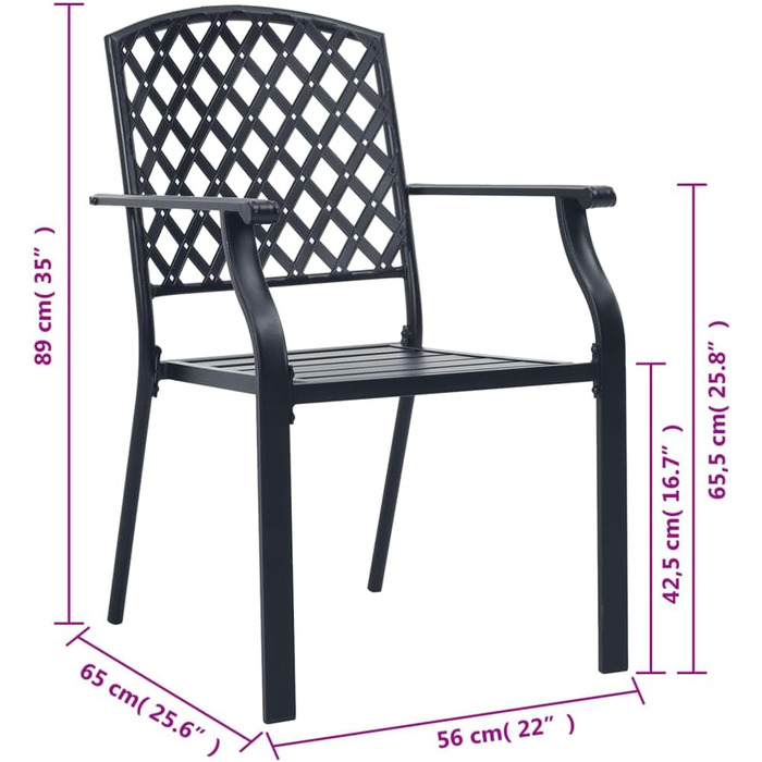 Садовий стілець Стілець зі сталевої сітки Стілець для укладання балкона Крісло для патіо, 2 шт.