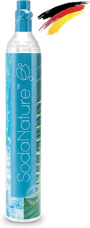 Преміальний 60-літровий циліндр CO2 для SodaStream (крім QC), Aarke тощо Нові та вперше заповнені в Німеччині Природна вугільна кислота на 60 літрів 10 років TV 425 г