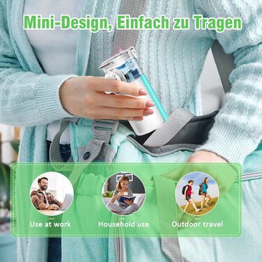 Інгалятор дитячий, інгалятор для дорослих дитячий, інгалятор небулайзер, інгалятор дитячий немовля, з маскою та насадкою від респіраторних захворювань Ефективний, підходить для сімейних подорожей (зелений)