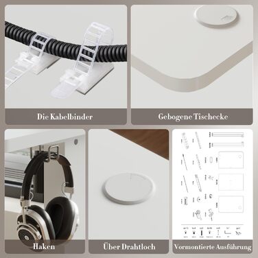 Стіл Airfish з регульованою висотою 160x70 см з USB-портом, електрично регульований стіл з функцією пам&39яті, 73-118 см, білий