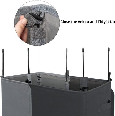 Подвійний кошик для білизни WOWLIVE 154 л з кришкою, великий кошик для прання та знімні мішки для білизни, великий складаний кошик для прання з 2 перегородками та ручками для спальні/шафи для пральні (сірийчорний) 154 л сірийчорний