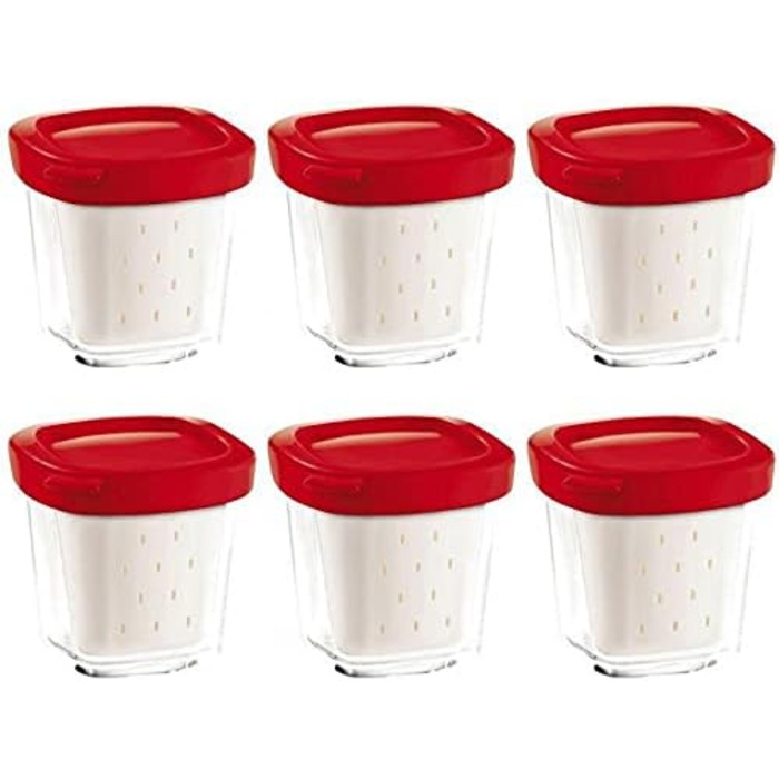 Контейнери для йогурту, червоні, набір з 6 шт., 100501