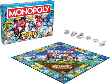 Настільна гра Monopoly Sonic the Hedgehog від Winning Moves для 2-6 гравців, чудовий подарунок для фанатів від 8 років