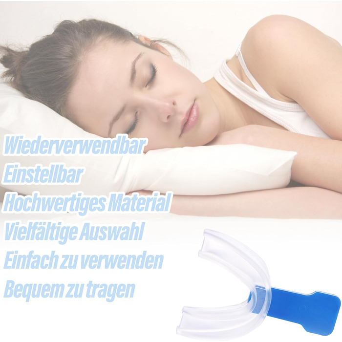 Пробка для хропіння проти хропіння, регульована пробка для хропіння проти хропіння, шина для хропіння проти хропіння з носовим розширювачем 8 розмірів, багаторазова прозора прозора капа для рота Stop Snore для чоловіків і жінок