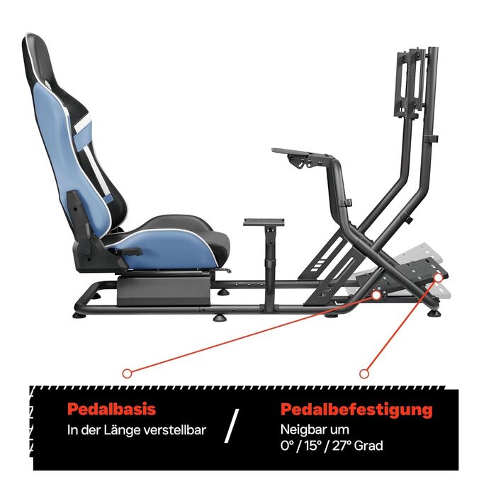 Симулятор кокпіта гоночного крісла повністю регульоване гоночне сидіння