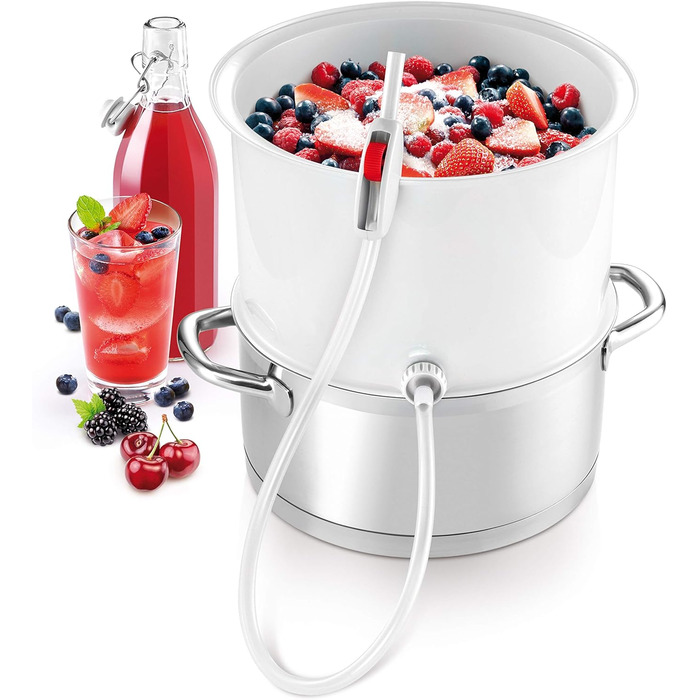 Парова соковижималка для фруктів та овочів Della Casa, пластик, біла, 28.4 x 16.9 x 28 см, 895250