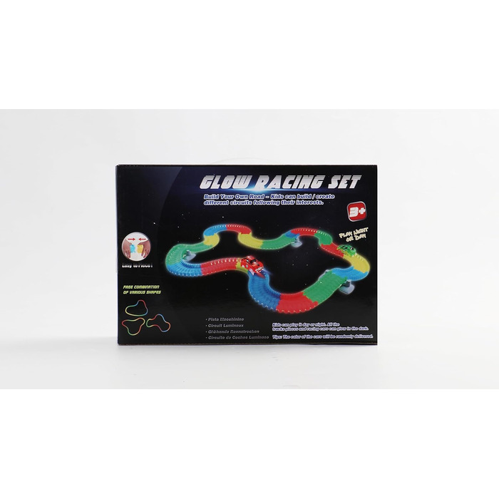 Іграшка Fajiabao Car Racing Track для 3-річних хлопчиків - 240 деталей Гнучка гоночна траса з 2 світловими автомобілями Іграшкова