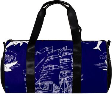 Сумка-мішок для подорожей, спорту та йоги з морським малюнком (човен, вітрильник), компактна спортивна сумка для фітнесу, ручна поклажа