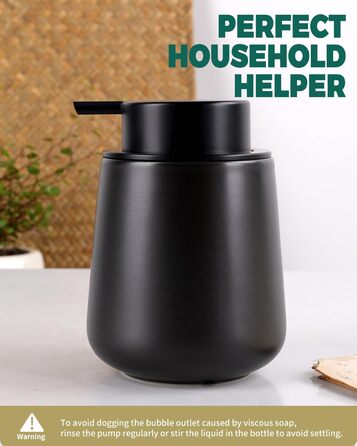 Дозатор мила Umlaca Дозатор рідини для миття посуду, багаторазовий дозатор мила керамічний 350 мл, велика головка насоса легко нат