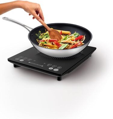 Повсякденна тонка індукційна плита Tefal IH2108 300 - 2100 Вт 6 програм приготування Цифровий дисплей Таймер чорний Slim Unique