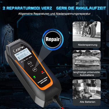 Зарядний пристрій 6V/12V 2A 4A повністю автоматичний інтелектуальний зарядний пристрій зі світлодіодним ремонтним зарядним пристро