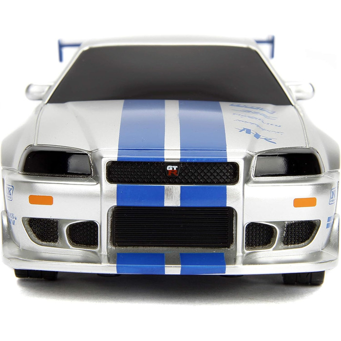 Функція турбо, радіокерована машина, дистанційна машина з пультом, вперед-назад, вліво-вправо, масштаб 124, синій/сріблястий, 34