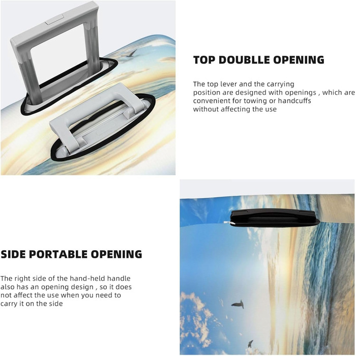 Чохол для валізи Океанський Захід, міцний захист для багажу розміром 45.7-81.3 см, XL, Чорний