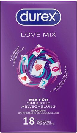 Асортимент презервативів Durex Love Mix універсальний мікс-набір із 5 різними варіантами презервативів, які можна спробувати 18 шт.