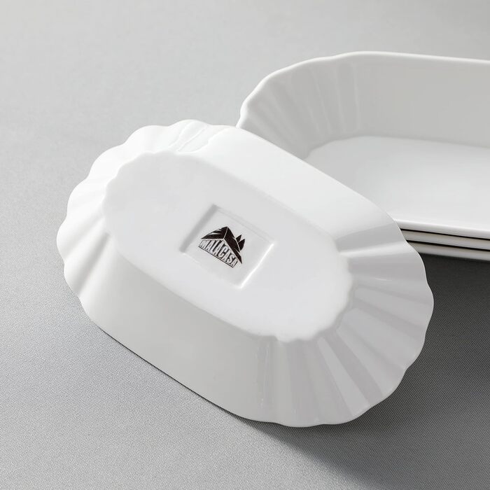 Регулярна серія, 8 шт. Набір пілінгу картоплі фрі, кремовийБілий порцеляновий пілінг для картоплі фрі, миска каррівурст, тарілка д