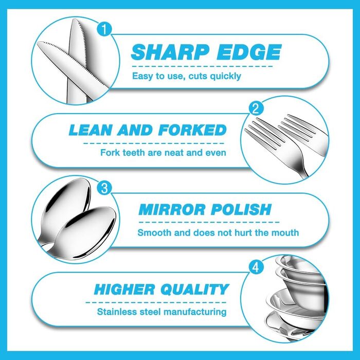 Набір посуду для кемпінгу, 15 предметів, нержавіюча сталь тарілки, миски, чашки, виделки, ложки та чохол для зберігання. Посуд з нержавіючої сталі для кемпінгу, походів та пікніків