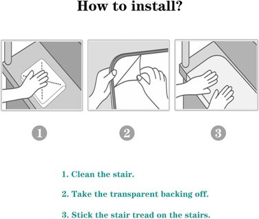 Нековзних килимків для сходів, самоклеючий килимок для сходів, доріжка для сходів, килимки для сходів в приміщенні, прямокутний килимок для сходів, сучасний, 55x20 см, сірий, 15 шт.