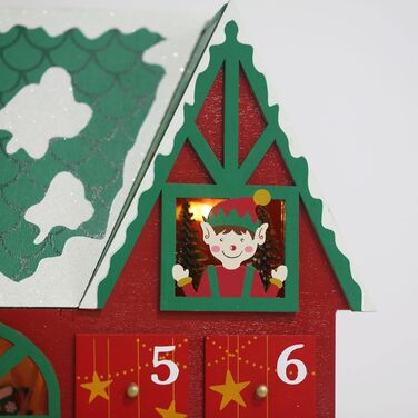 Різдвяний адвент-календар-будиночок з дерева з 24 шухлядами PIONEER-EFFORT