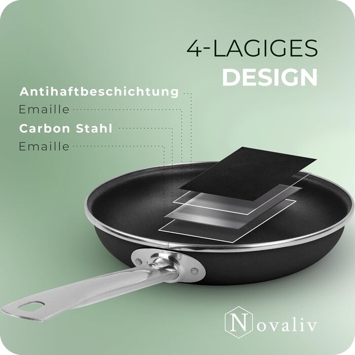 Енергозберігаюча сковорода Novaliv 24-28 см Заощаджує до 40 Емальована сталь Антипригарне покриття всередині Дуже легко миється Чо