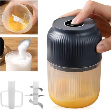 Електрична цибульна нарізка Mini, бездротова портативна USB-зарядка Маленький часниковий подрібнювач Блендер Подрібнювач їжі М'ясорубка для цибулі Перець Часник Овочі (400 мл, синій) 400 мл Синій