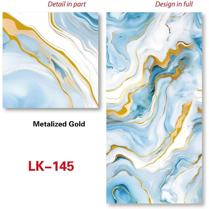 Самоклеюча вінтажна наклейка на стіну з ПВХ - Мармурова водонепроникна наклейка, що відклеюється та клеїться, для вітальні, кухні, ванної кімнати, офісу та комерційних приміщень (0,6 x 3 м) - 1 рулон (LK 145)