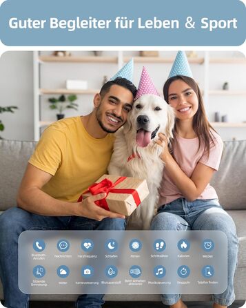 Чоловічий круглий смарт-годинник Parsonver з функцією телефону, фітнес-годинник для чоловіків та жінок зі 100 спортивними режимами, серцевим ритмом, монітором сну, крокоміром, водонепроникним IP68, смарт-годинник, жіночий годинник, синій, SPROD1