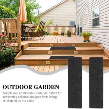 Комплект килимків для сходів із 2 предметів, протиковзкі килимки для сходів, самоклеючі, прямокутний килим для сходів, нековзний килимок для дітей та домашніх тварин (75x20 см)