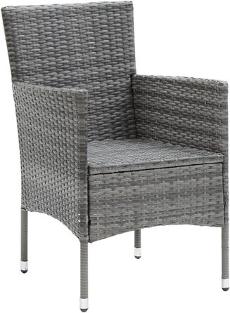 Садові обідні стільці 4 шт. Poly Rattan Grey