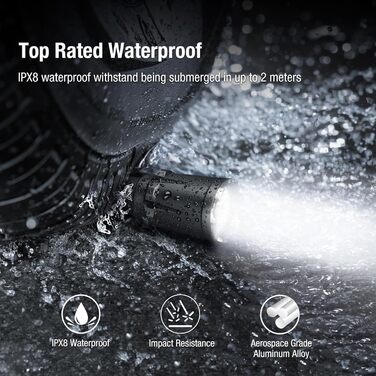 Тактичний ліхтарик Klarus XT11GT Pro Ultimate Control з двома перемикачами, яскравістю 3300 люмен, дальністю променя 380 метрів, водонепроникністю IPX8 для кемпінгу, походів та надзвичайних ситуацій