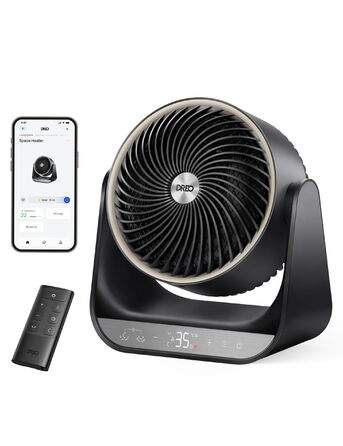 Кімнатний вентилятор-обігрівач Dreo, електричний обігрівач потужністю 2000 Вт з пультом дистанційного керування та термостатом, 7 режимів, захист від перегріву та перекидання, портативний обігрівач для всієї кімнати, чорний, обігрівач для всієї кімнати 71