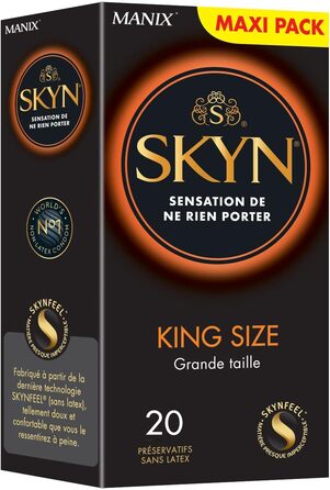 Презервативи без латексу Skyn King Size (20 шт. ), дуже великі презервативи, які можна використовувати з нашими мастилами