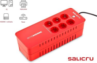 ДБЖ SALICRU SPS 850 HOME, автономний, 6 розеток, 850 ВА/490 Вт, USB 850 ВА