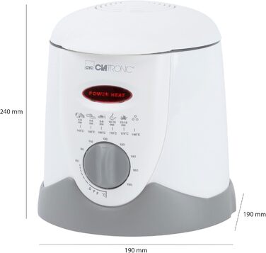 Фритюрниця Clatronic 2в1 з 6 вилок для фондю Фондю для шоколадного фондю і сирного фондю Фритюрниця на 1 літр олії/жиру Панель керування з дисплеєм керування Корпус Cool-Touch 840 Вт ФРС 2916