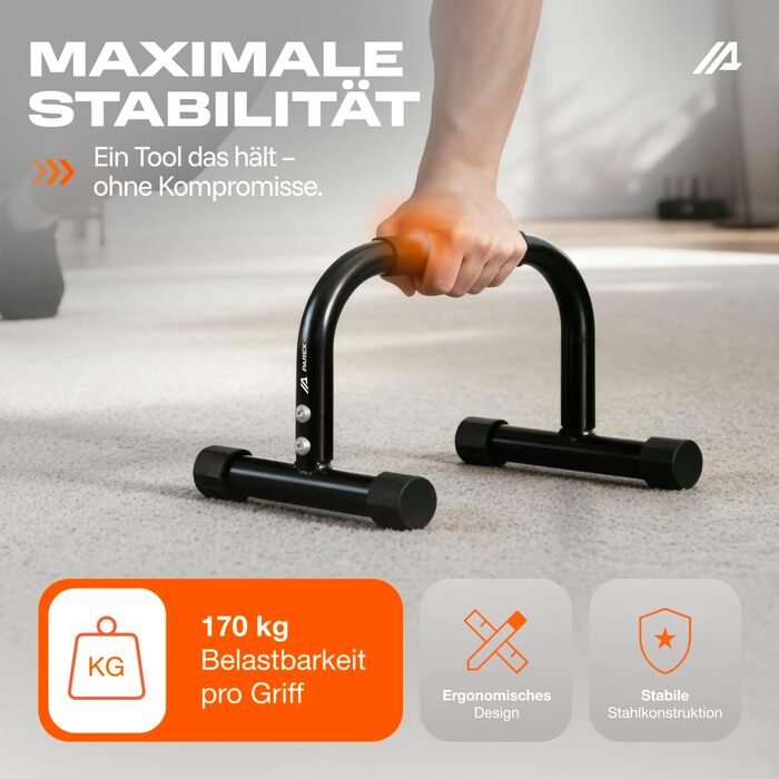 Сталеві паралети Parex, ручки для віджимань, що не ковзають та не піддаються впливу суглобів, обладнання для калістеніки для використання в приміщенні та на вулиці, турніки для віджимань, ідеально підходять для стійки на руках та віджимань, чорні, маленьк