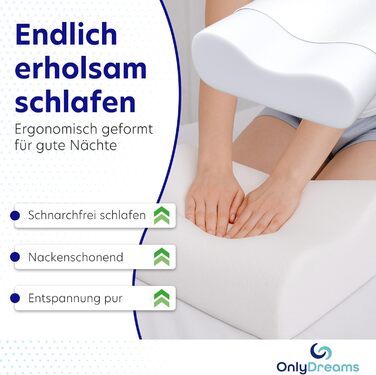 Ергономічна подушка для шиї з холодної піни Регульована висота вибір жорсткості Подушка для сну на спині, животі та на боці - Сертифікована Oeko-TEX - (Базова - Холодна піна) Базова - Холодна піна 50 см x 32 см x 11,9 см