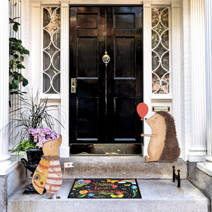 Килимок для дверей Mr. & Mrs. Panda &quotCome In Sunshine&quot 40 x 60 см - Подарунок, Позитивний вислів, Ніч, Килимок для дверей, Мудрість, Мотивація, Килимок для бруду, Прикраса, Килимок для лову бруду, Квіти, Килимок для дверей Чорний 40 x 60 см (Прямо