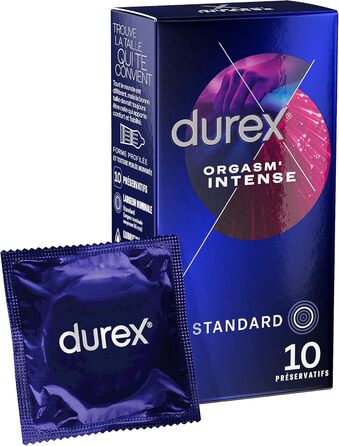 Презервативи Durex Intense Orgasmic, рельєфні з стимулюючим гелем, 10 шт