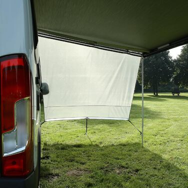 Ваш комплект бічних блокувальників GEAR Capri - 2-кратна вітропроникна боковина для тенту, захисту від сонця та спеки