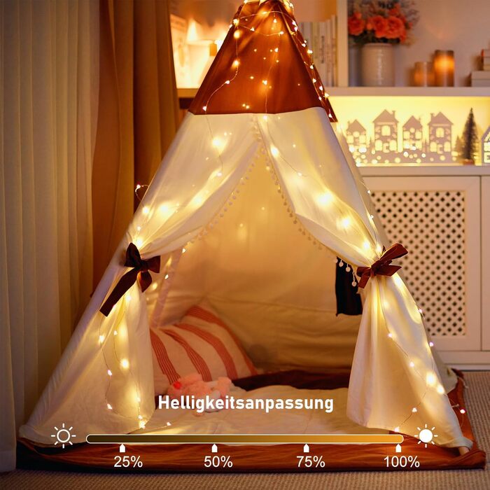 Акумулятор казкових вогнів DBFAIRY, 2x10M 100 світлодіодних казкових вогнів з пультом дистанційного керування 8 режимів і таймером