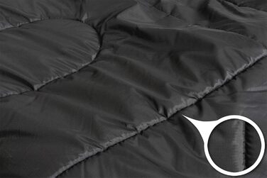 Спальний мішок normani 4-в-1 Function Extreme Outdoor Антарктика з нейлону ріпстоп з наповнювачем з порожнистого волокна 500 250 г/м, 220 x 90 см, темно-чорний, лівий