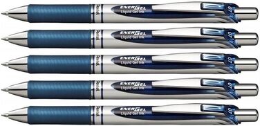 Гелева ручка PENTEL Energel BL77, висувна, 0,7 мм, темно-синій, 5 шт.