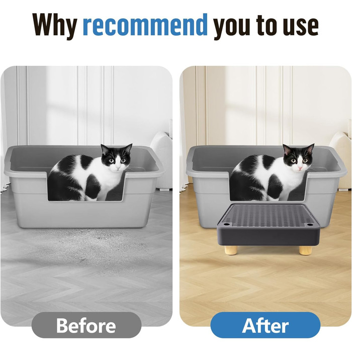 Пандус для котячого туалету, котячі сходинки та сходинки з дерев&39яними ніжками, функція фільтрації, легко очищувані сходинки для старших котів та кошенят, автоматичний котячий туалет (темно-сірий), 1 сходинка темно-сірий